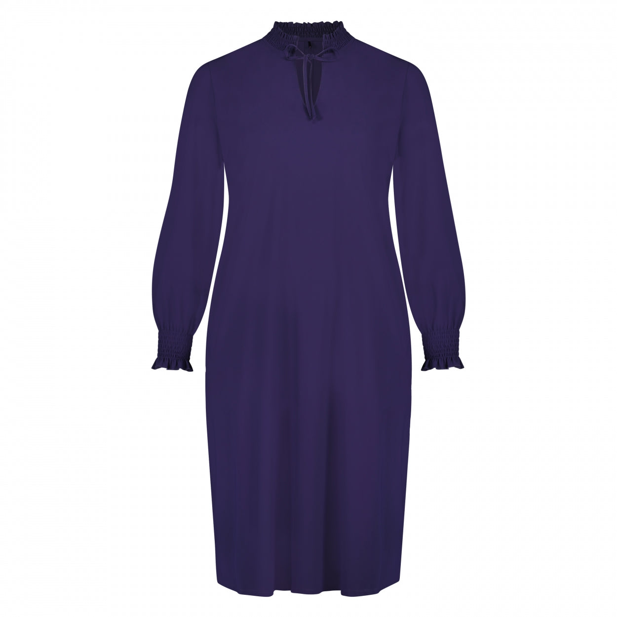 Smock Dress Ls Deep Purple Plusbasics