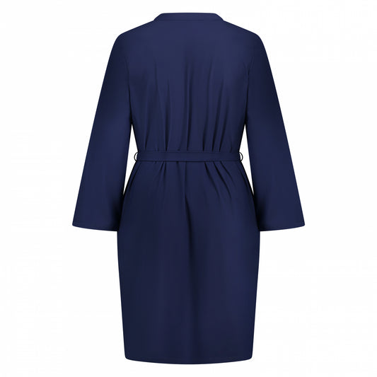 Mao Dress Belt LS | Ink Blue