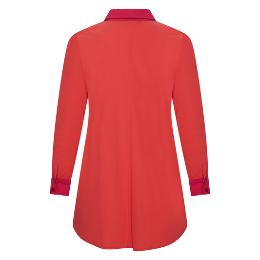 Blouse Midi LS | Saffraan/Pink