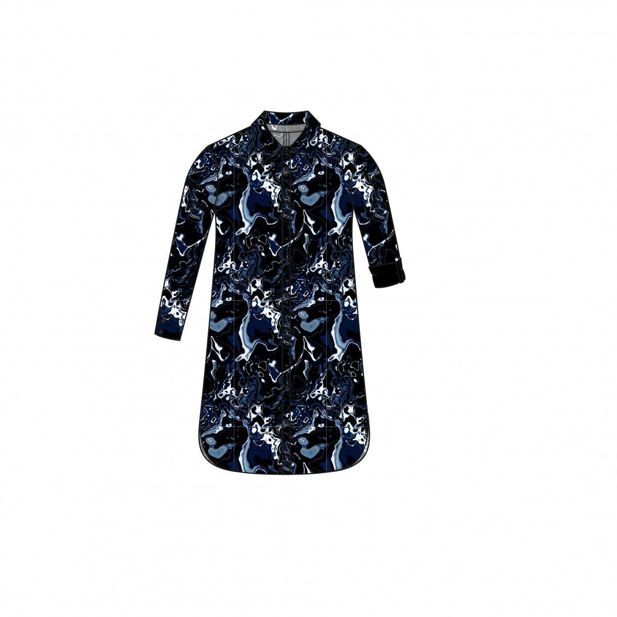 Blouse Long LS | Blue Stone