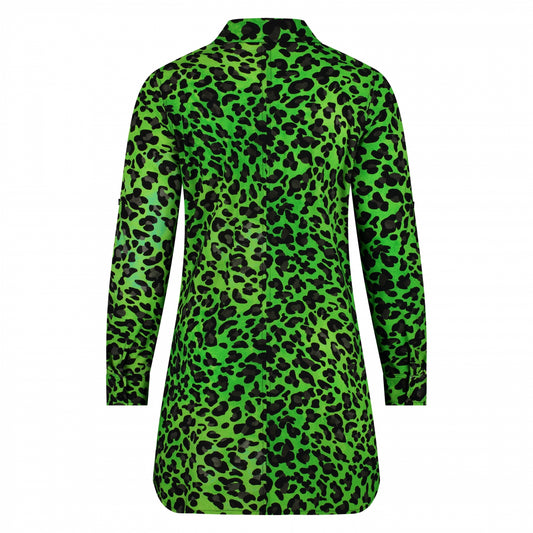Blouse Long LS | Lime Leopard