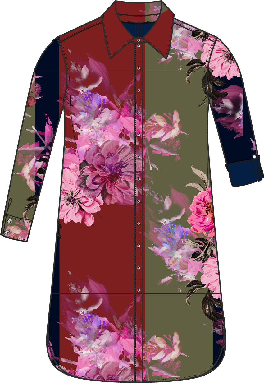 Blouse Long LS | Indian Flowers