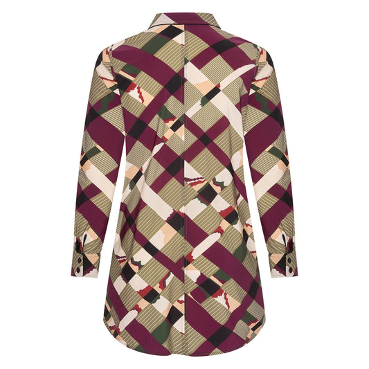 Blouse Long LS | Camo Check