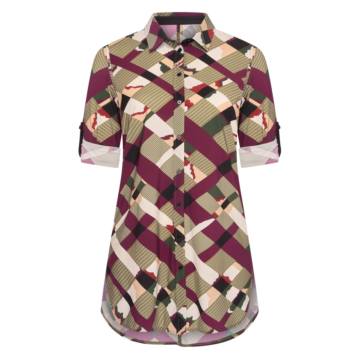 Blouse Long LS | Camo Check