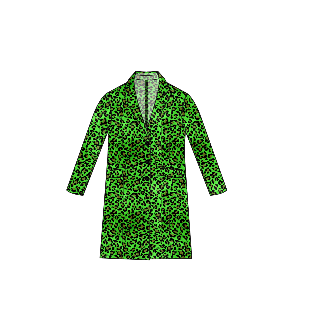 Jacket Long | Lime Leopard