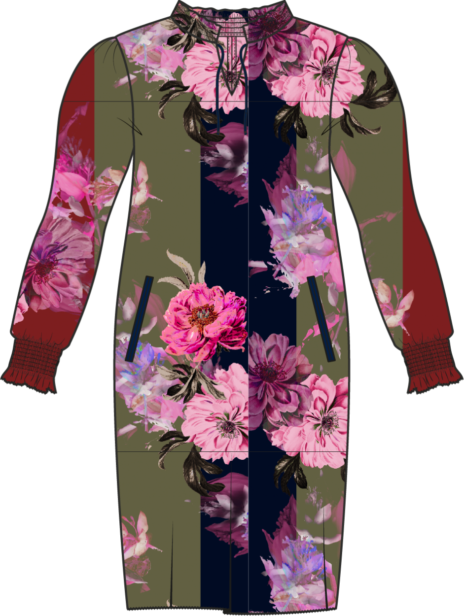 Smock Dress LS | Indian Flowers