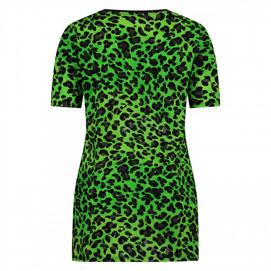 Tee V-Neck | Lime Leopard