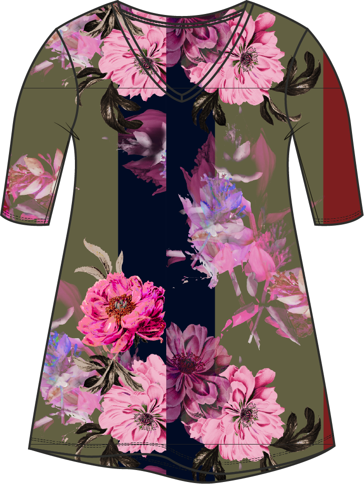 Tee V-Neck | Indian Flowers