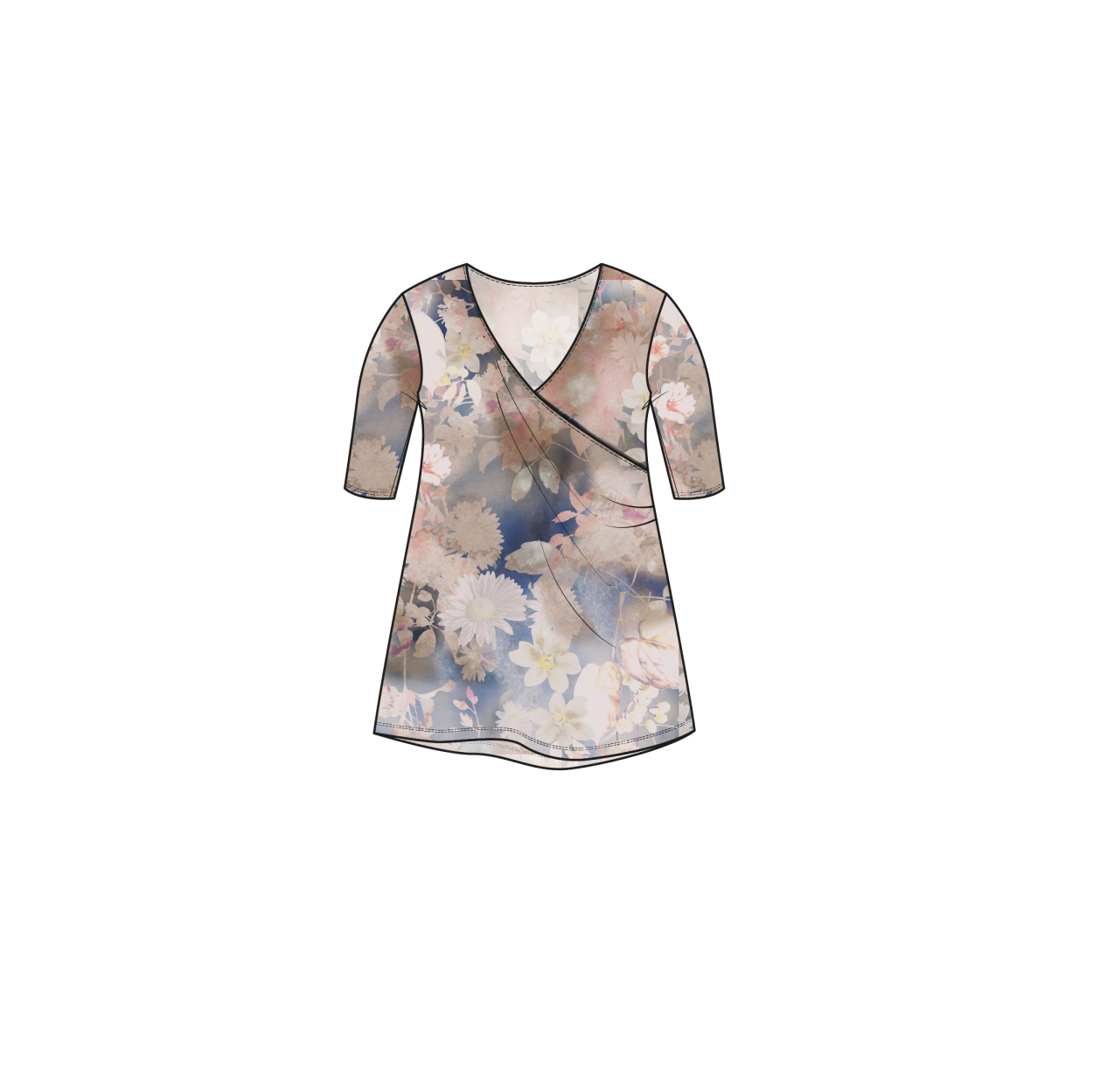 Wrap Top SS | Pastel Flowers