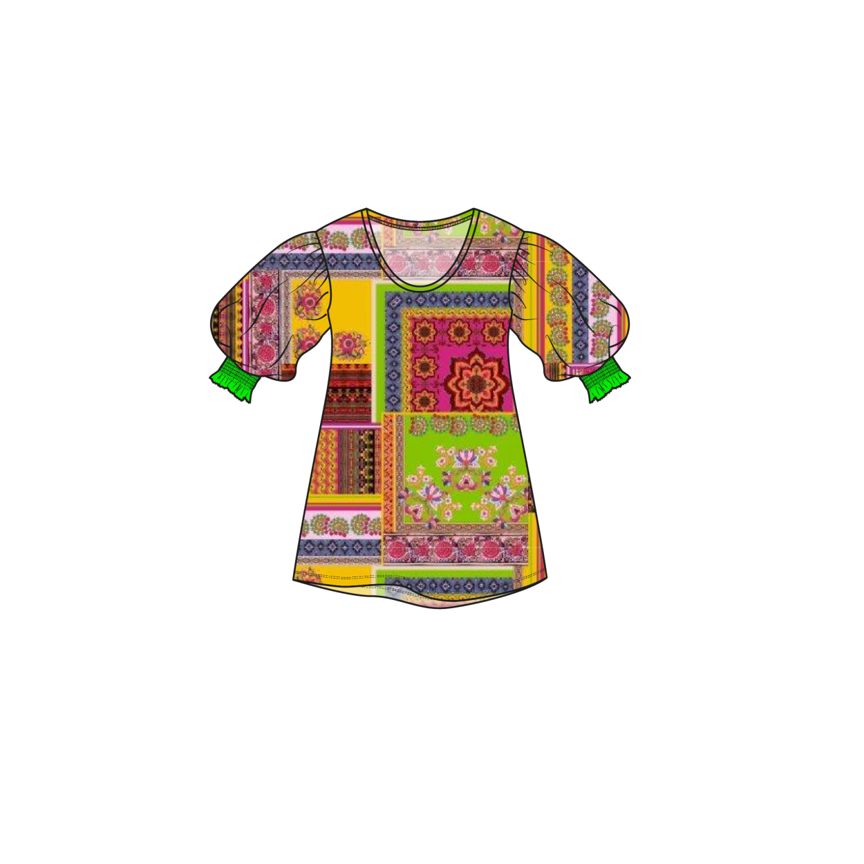 Puff Top 3/4 sleeve | Folklore Patches