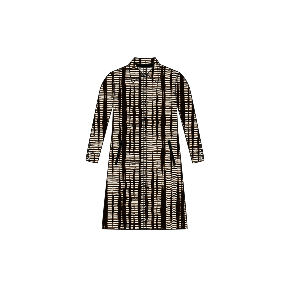 Blouse Dress LS | Striped Safari
