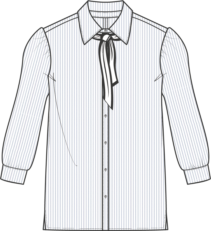 Shirt Puffed | Stripe White Light Blue