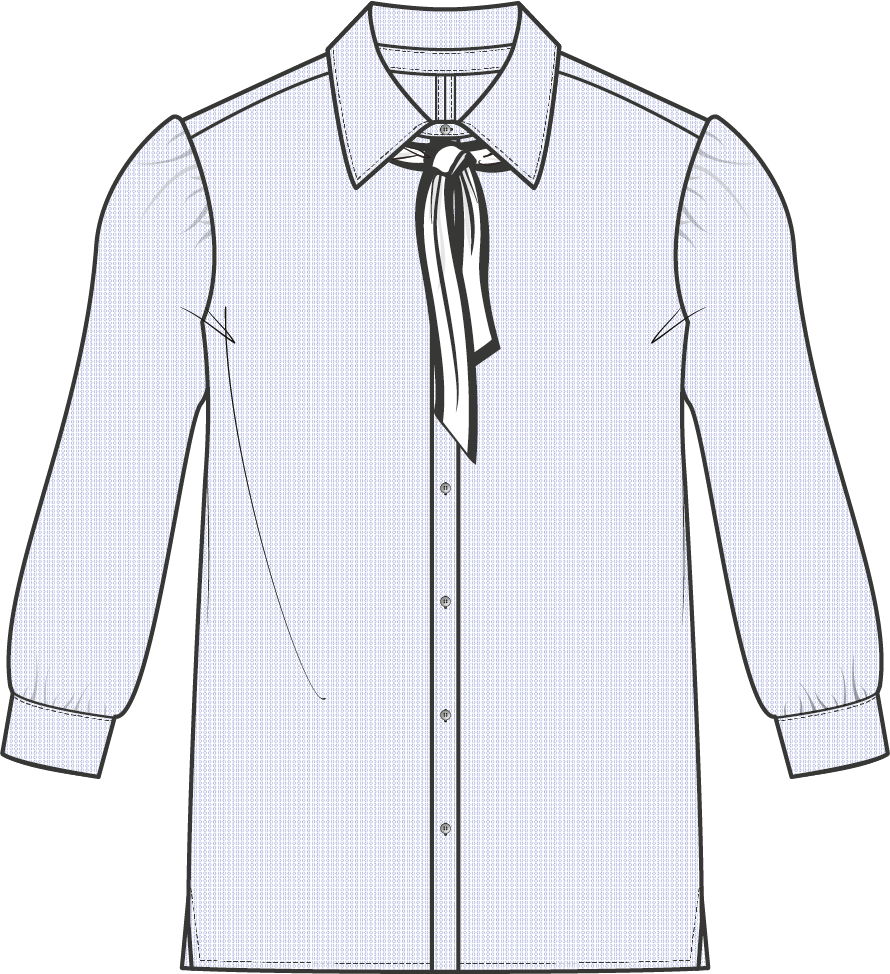 Shirt Puffed | Dobby Light Blue White