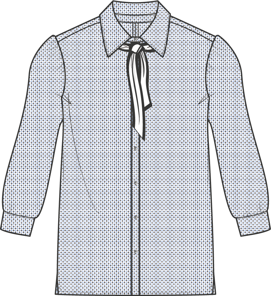 Shirt Puffed | Dobby White Blue