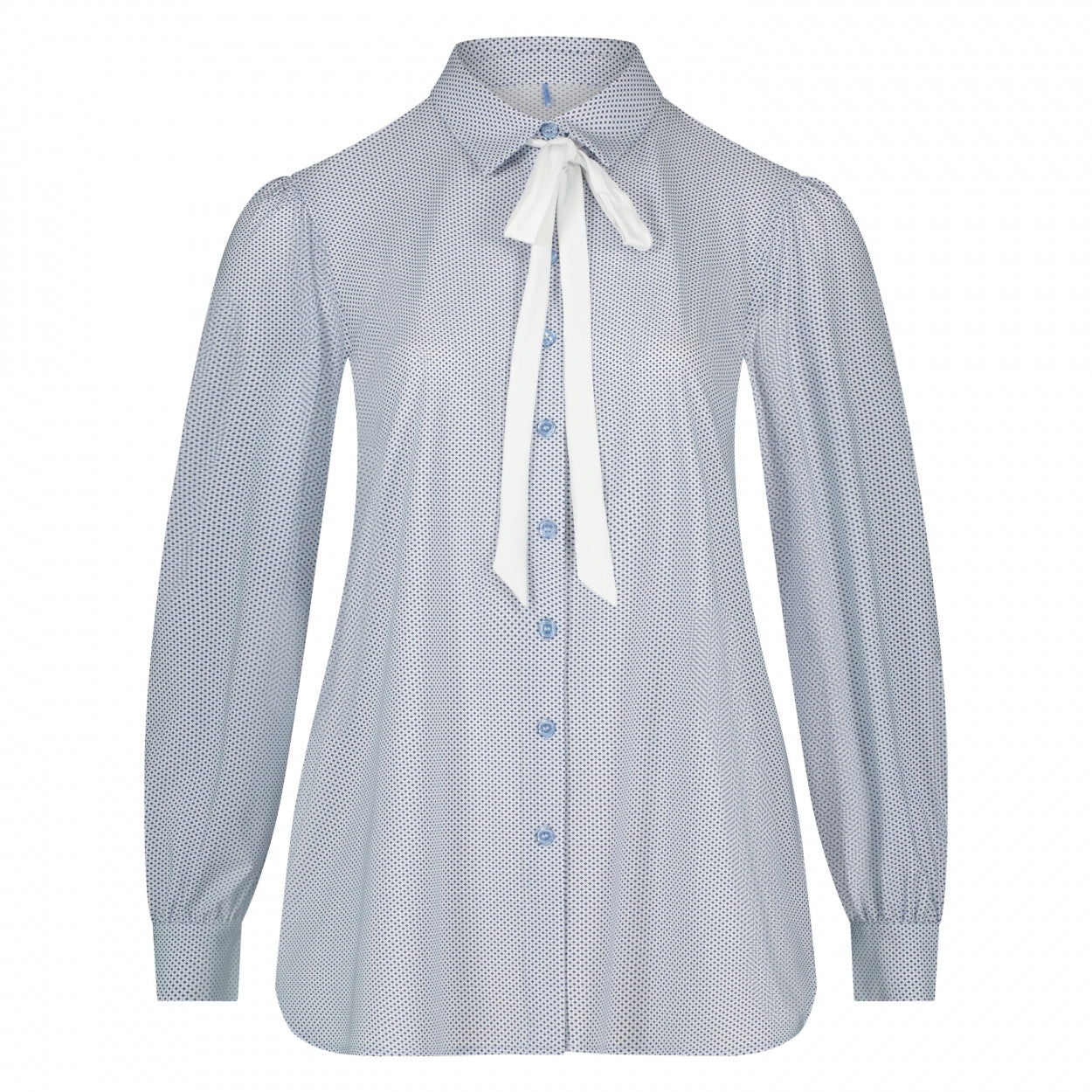 Shirt Puffed | Dobby White Blue