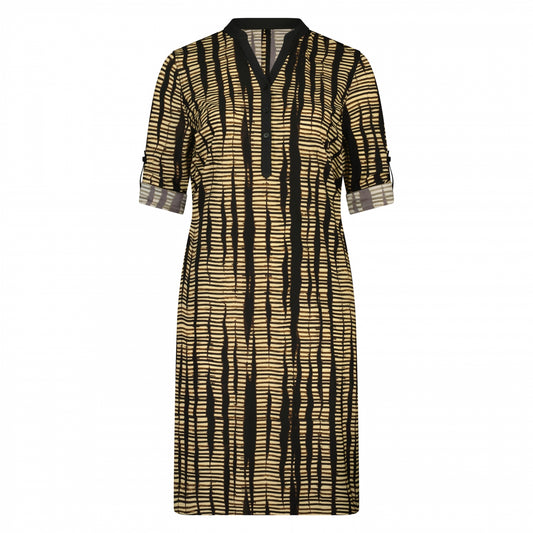 Mao Dress LS | Striped Safari
