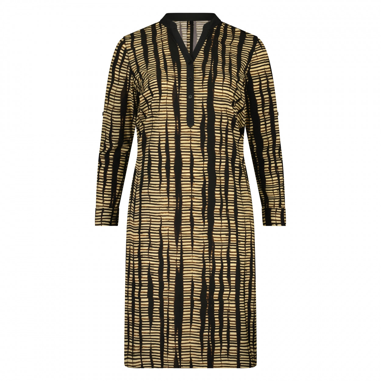 Mao Dress LS | Striped Safari