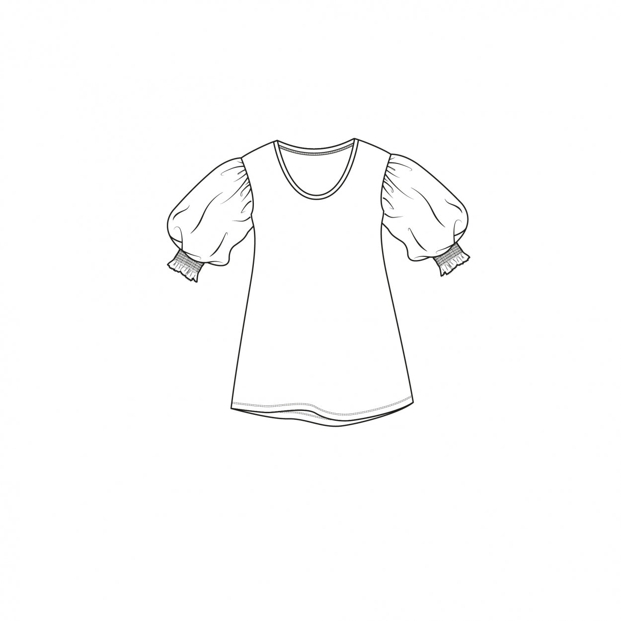 Puff Top 3/4 sleeve | Indonesian Leafs