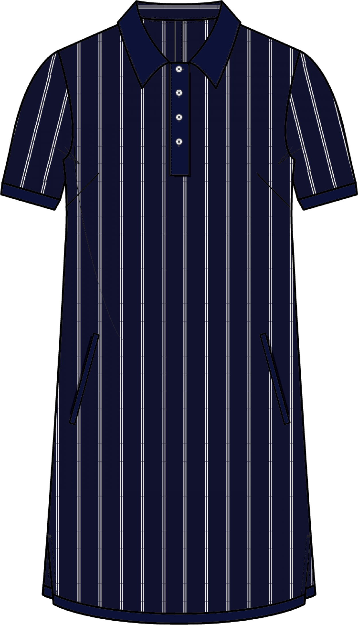Polo Dress SS | Twin Stripe