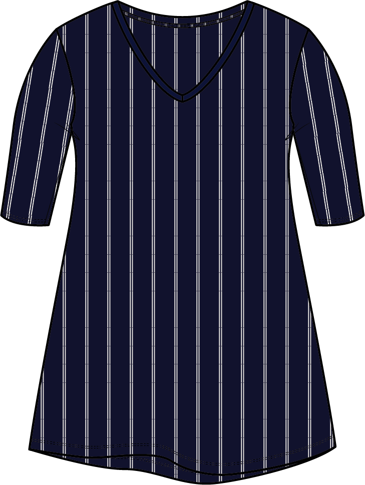 Tee V-Neck | Twin Stripe
