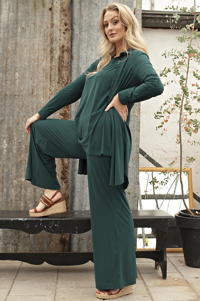 Pants Wide - Light | Bottle Green