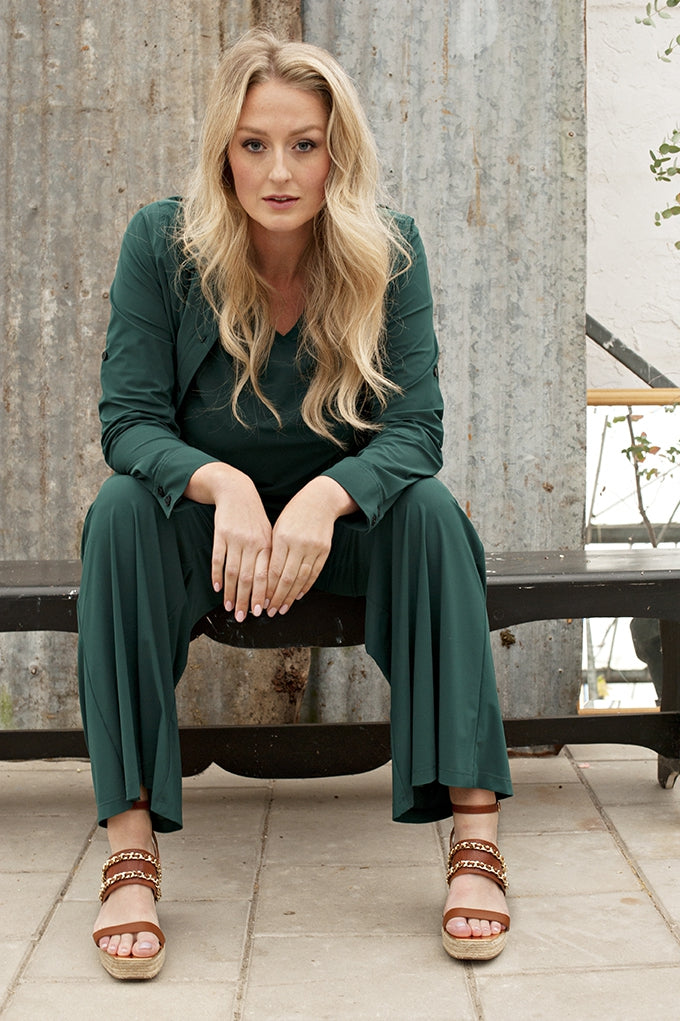 Pants Wide - Light | Bottle Green