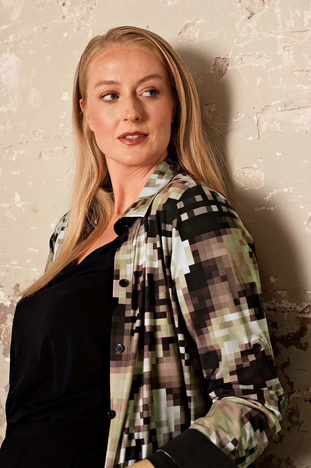 Blouse Long LS | Pixel Rose