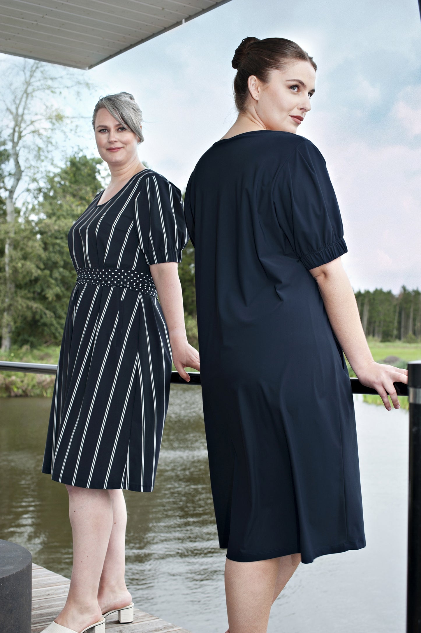 Dress Puff SS | Twin Stripe