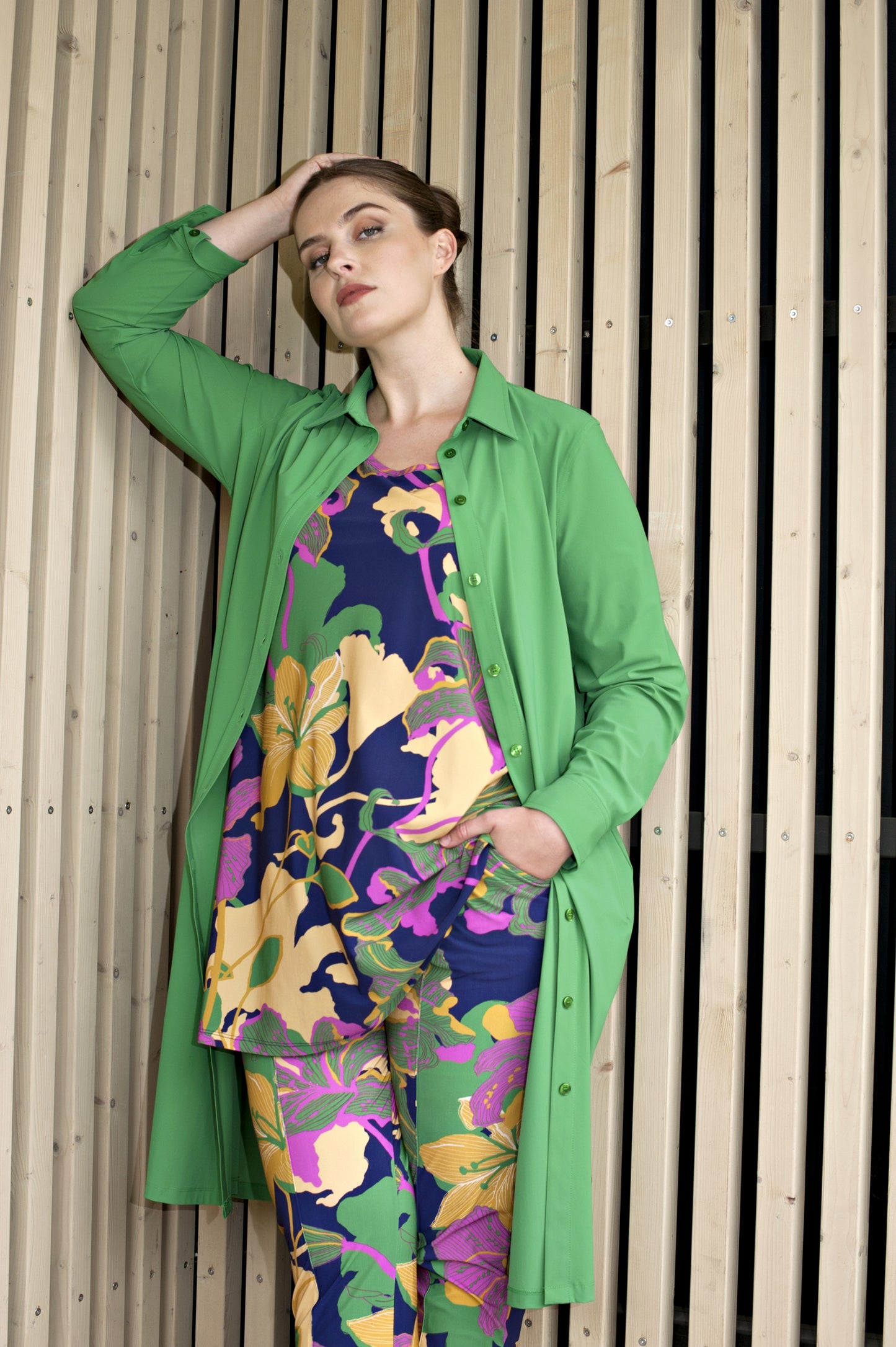 Blouse Dress LS | Forest Green