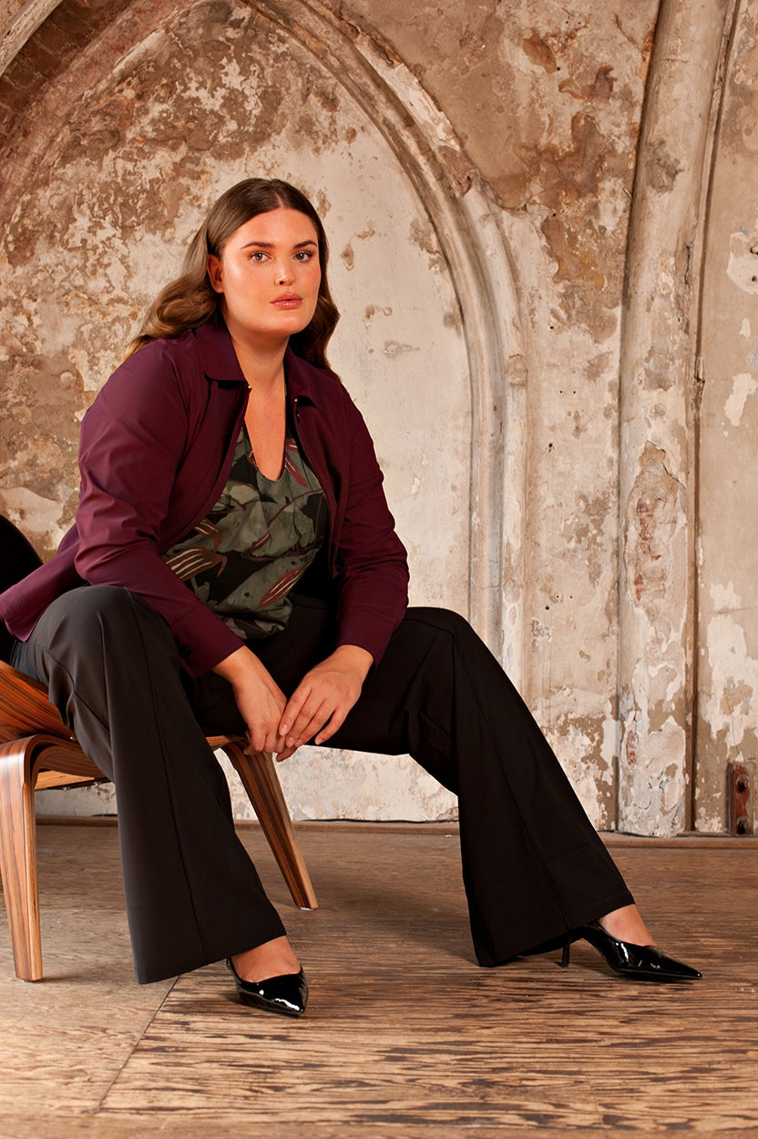 Cropped Jacket | Burgundy