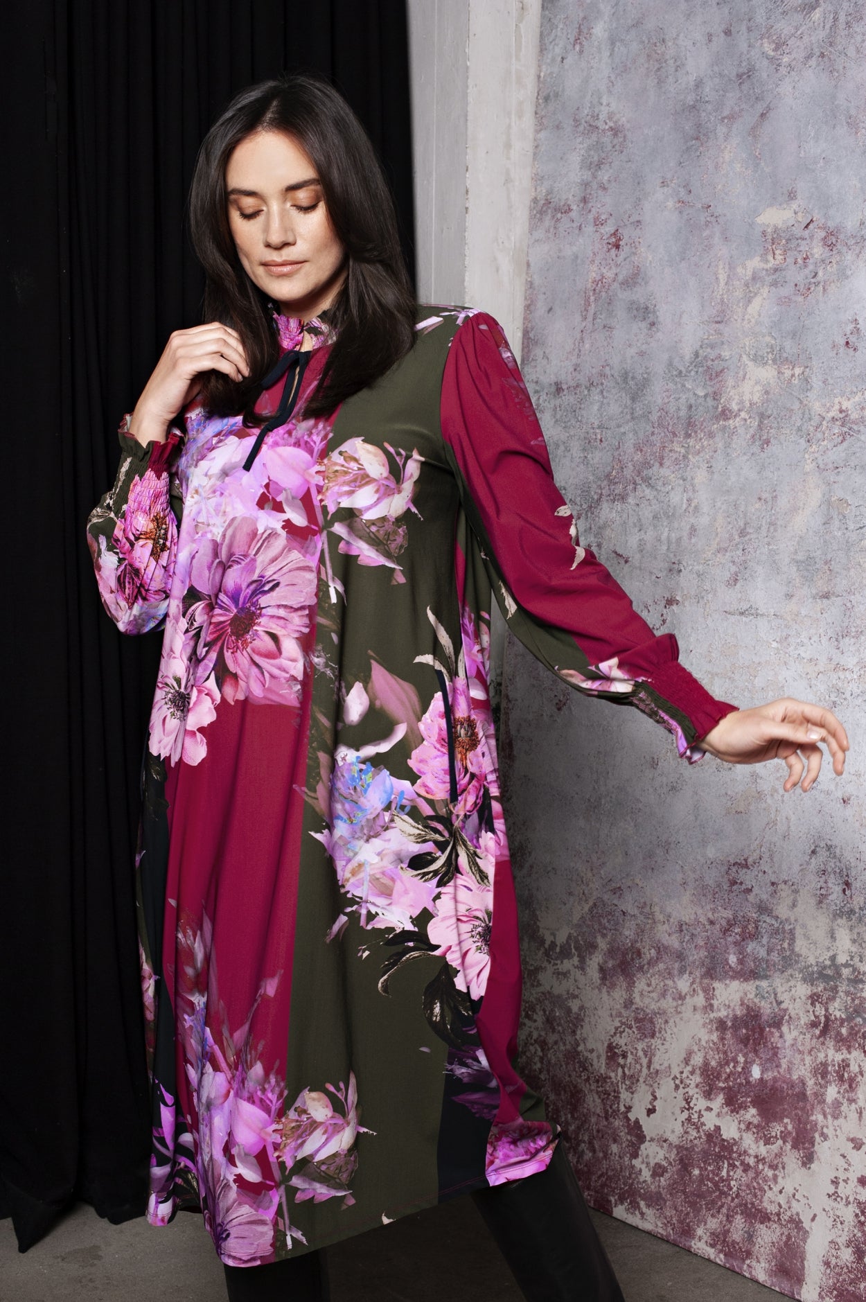 Smock Dress LS | Indian Flowers