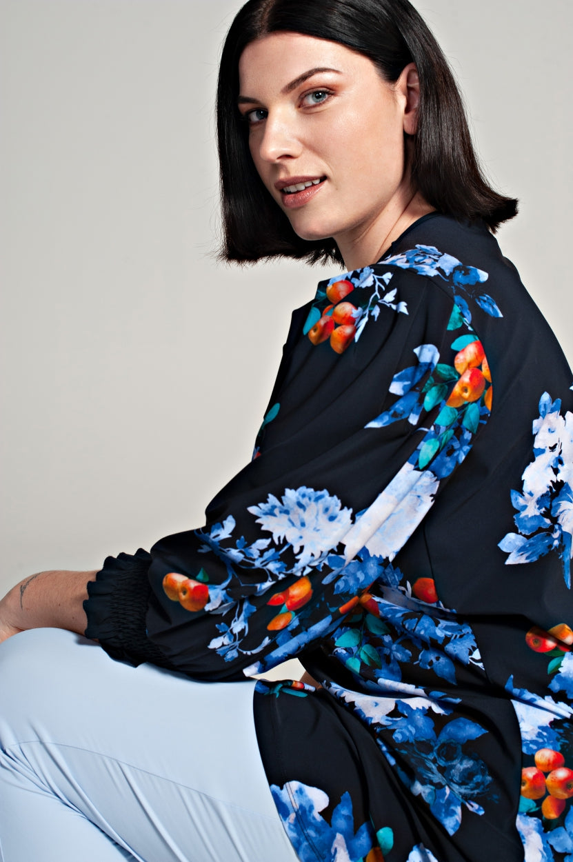Puff Top 3/4 sleeve | Fruit & Flowers