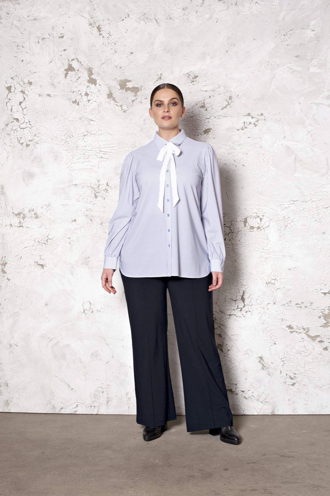 Shirt Puffed | Stripe White Navy
