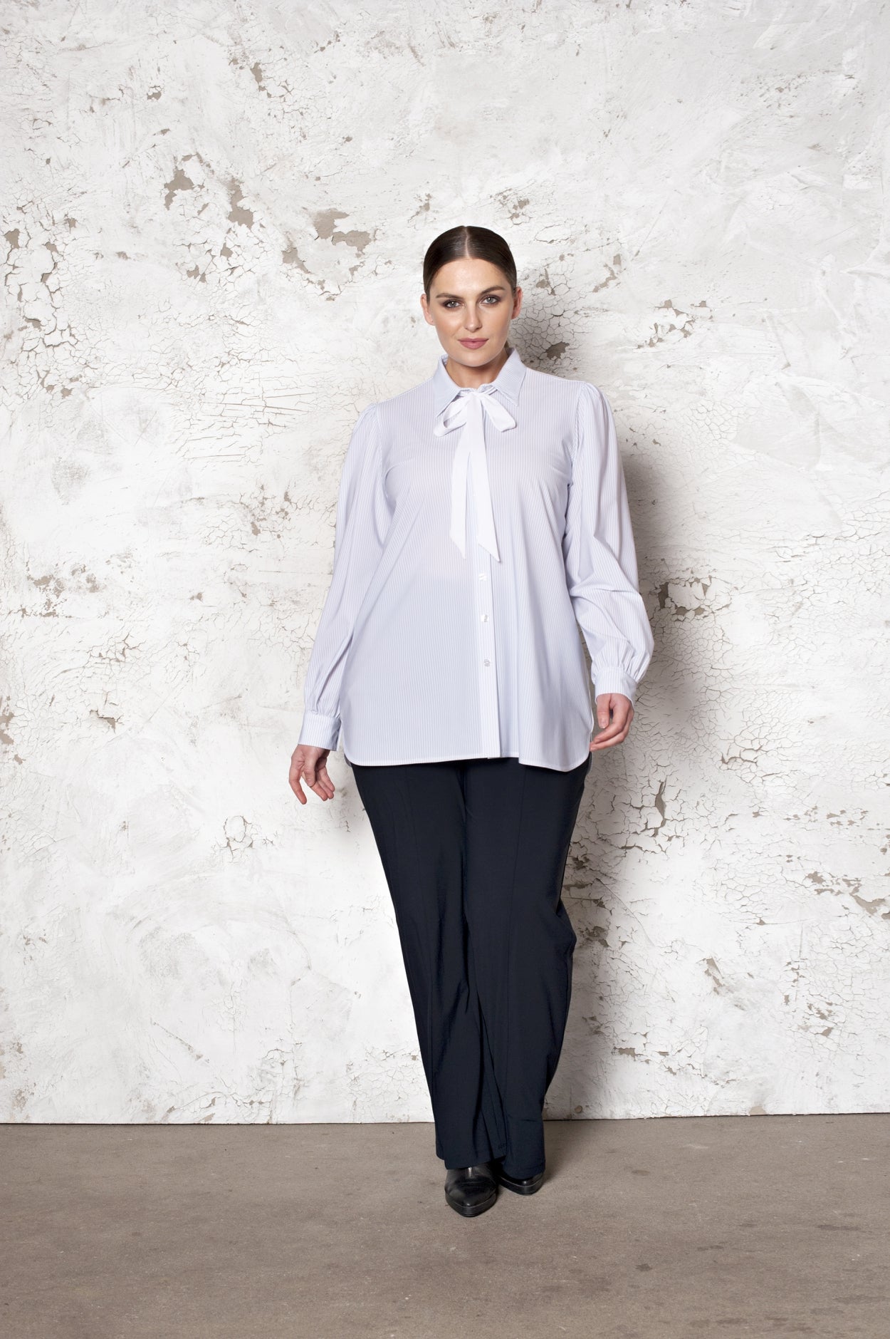 Shirt Puffed | Stripe White Light Blue