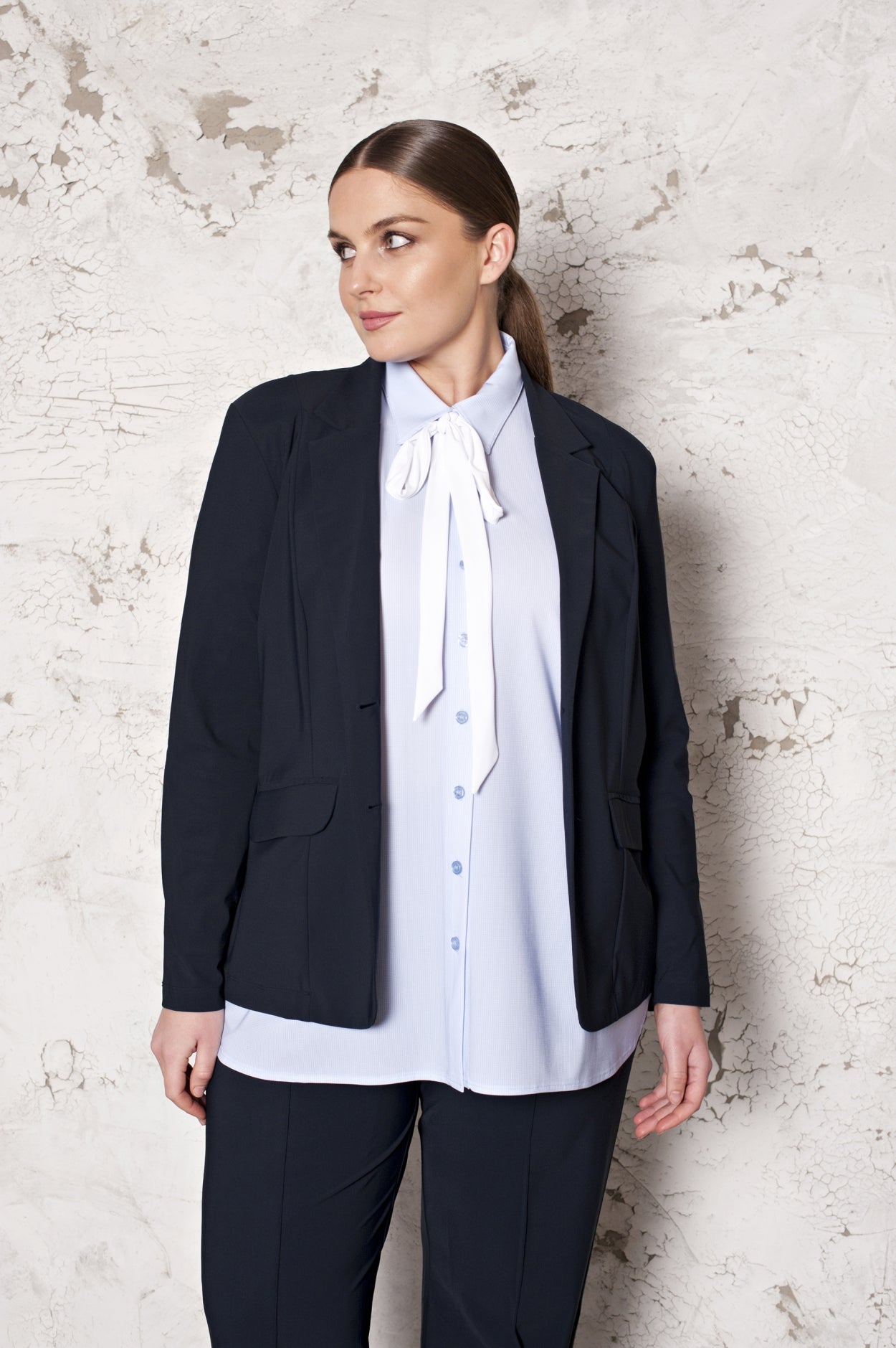 Shirt Puffed | Dobby Light Blue White