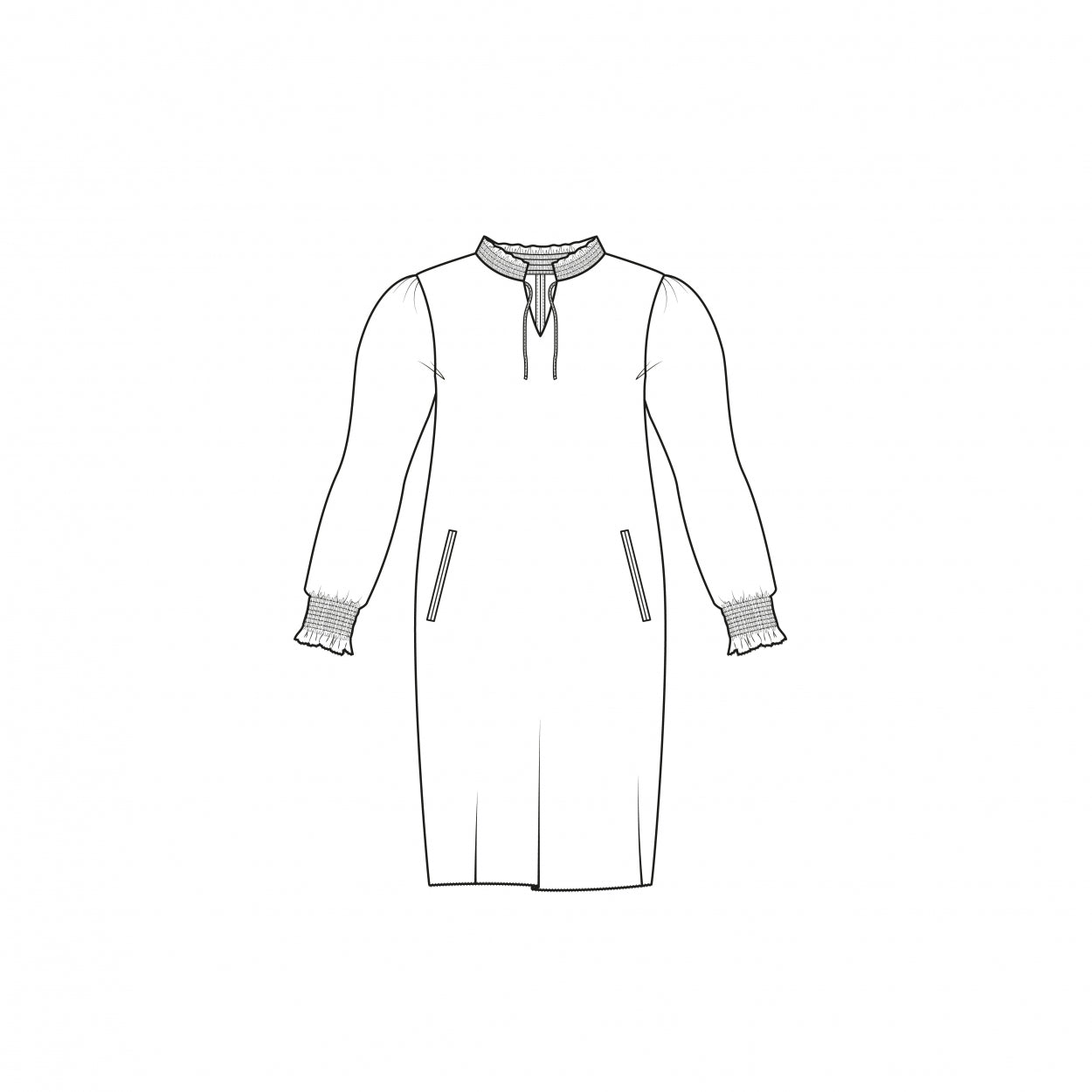 Smock Dress LS | Mocca