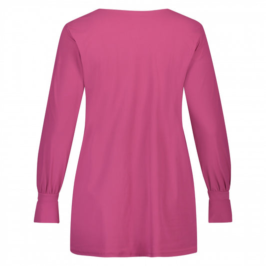 Ruche Top LS | Cerise