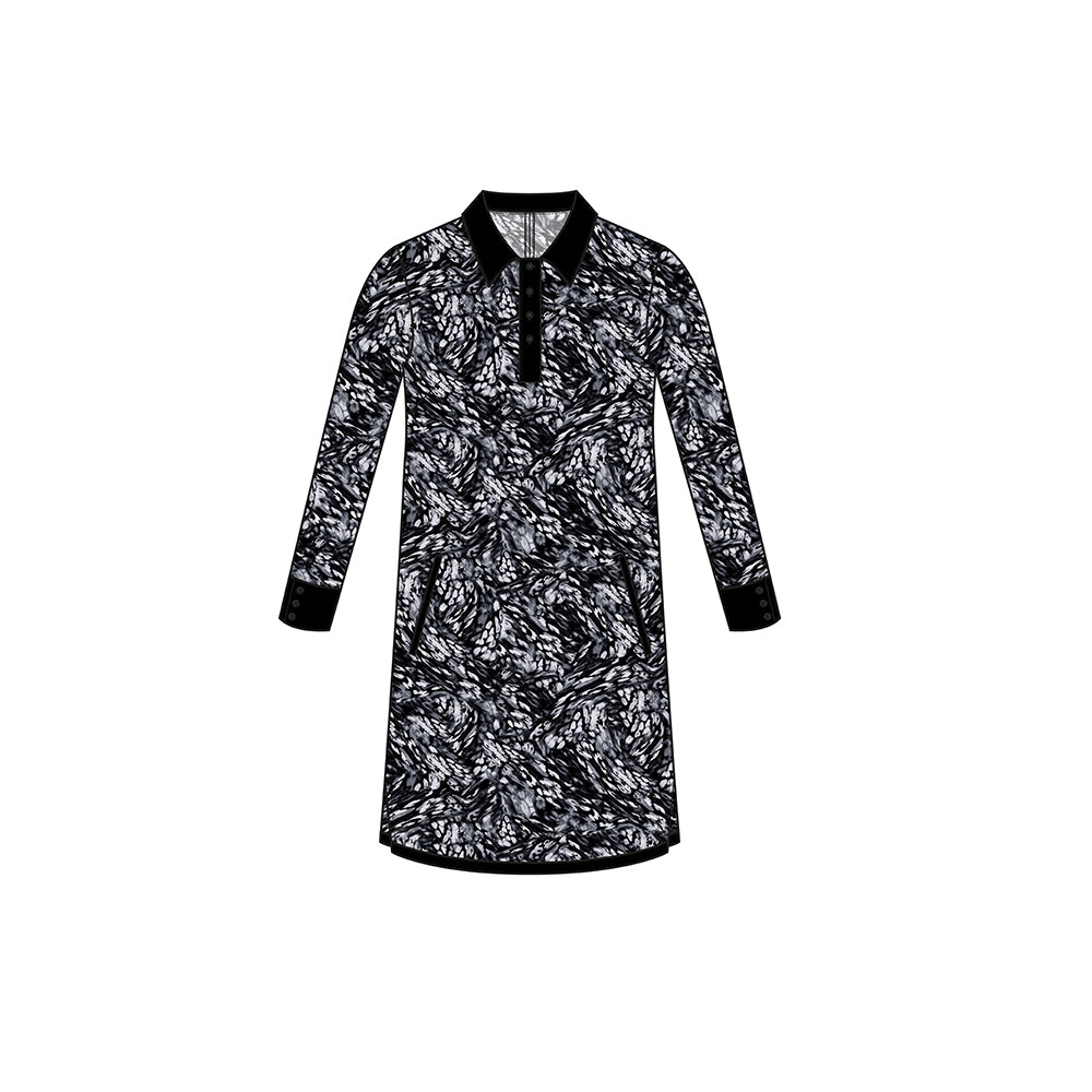 Polo Dress LS | Optical Graphic