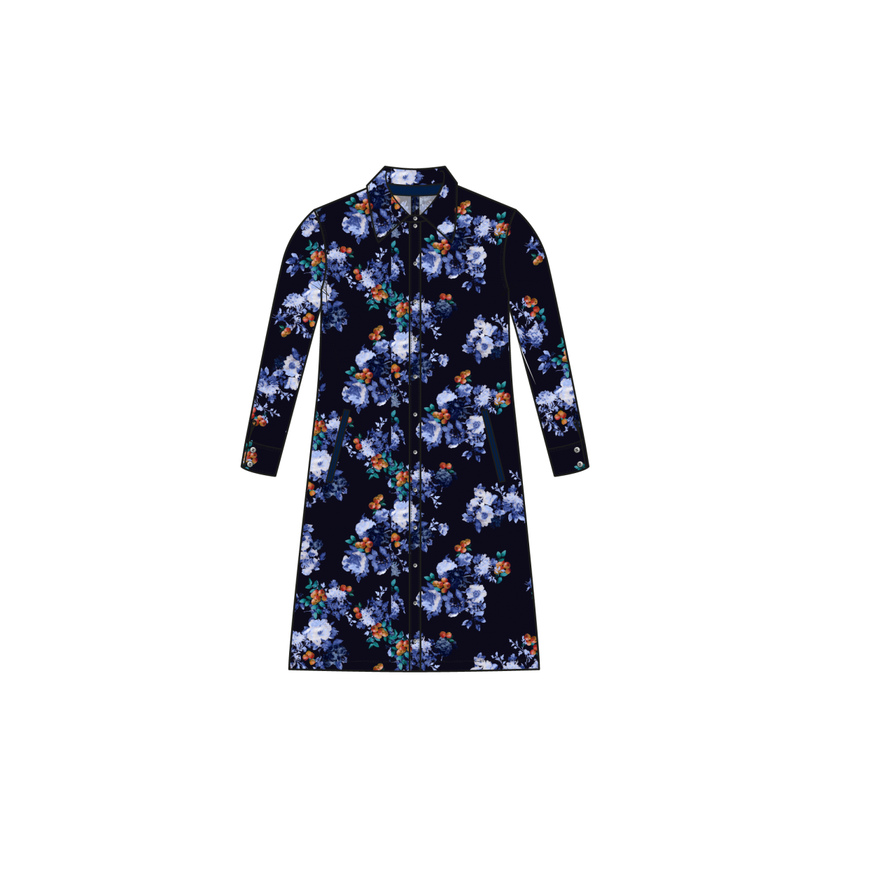 Blouse Dress LS | Fruit & Flowers