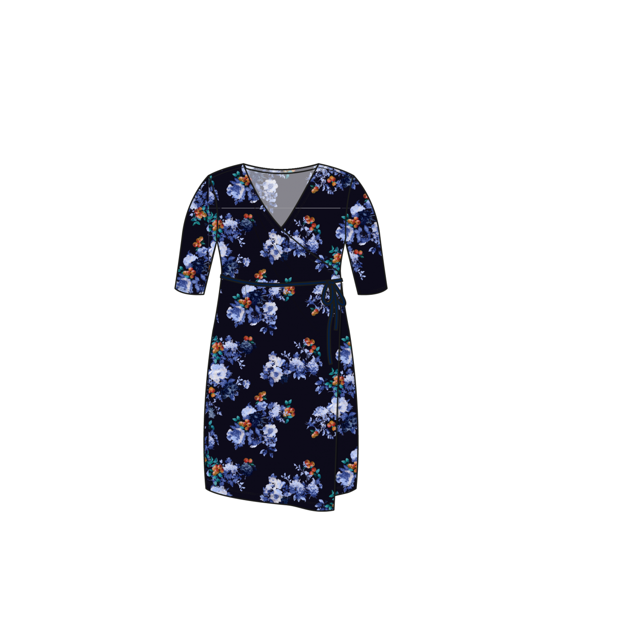 Wrap Dress SS | Fruit & Flowers