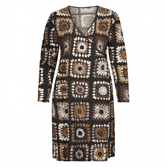 Wrap Dress LS | La Bloemen Brown