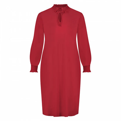 Smock Dress LS | Ruby Red