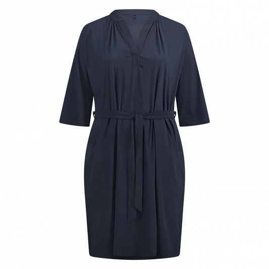 Mao Dress Belt LS | Navy