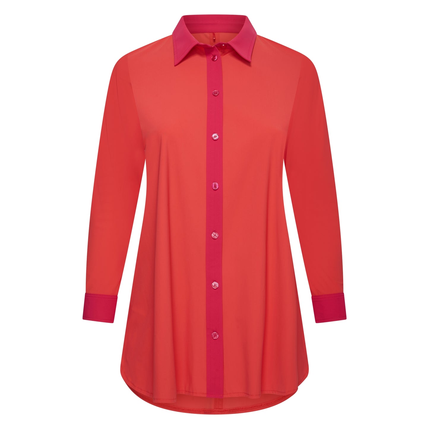 Blouse Midi LS | Saffraan/Pink