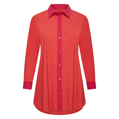 Blouse Long LS | Saffraan/Pink