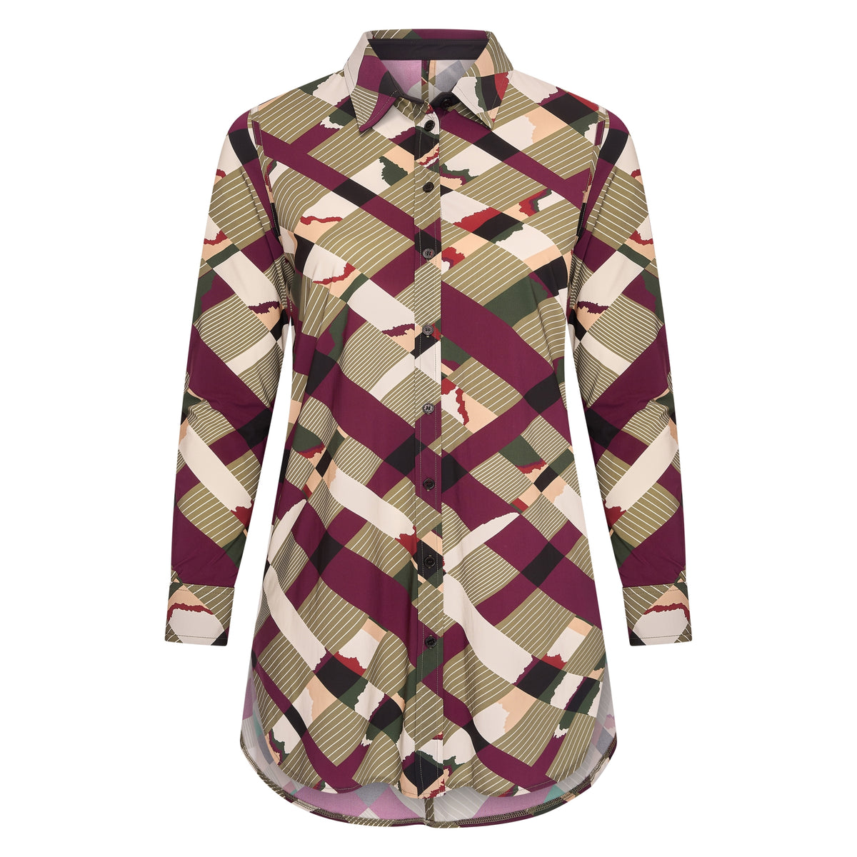Blouse Long LS | Camo Check
