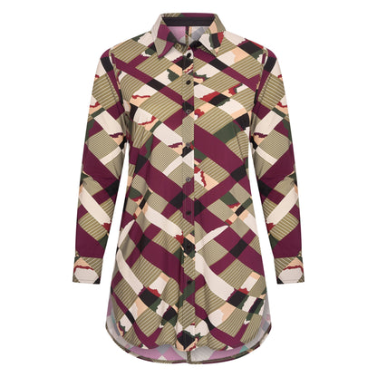 Blouse Long LS | Camo Check