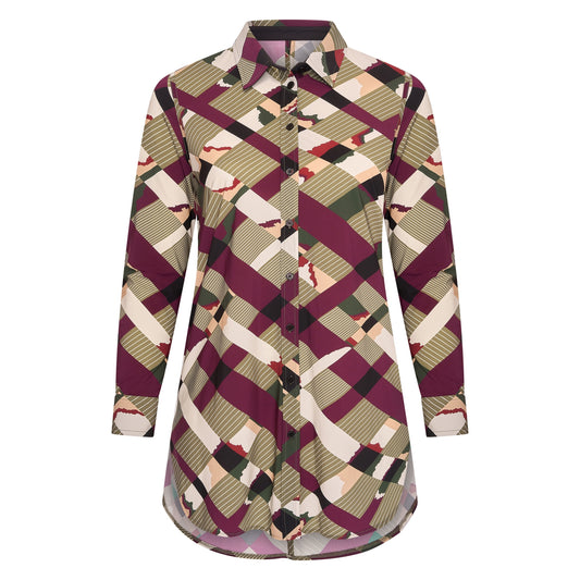 Blouse Long LS | Camo Check