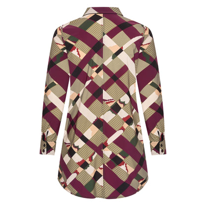Blouse Long LS | Camo Check