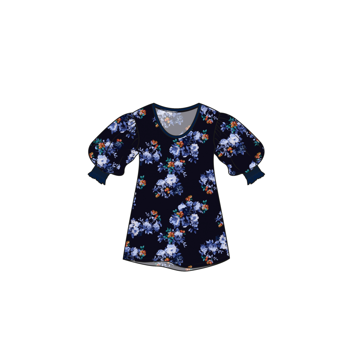 Puff Top | Fruit & Flowers